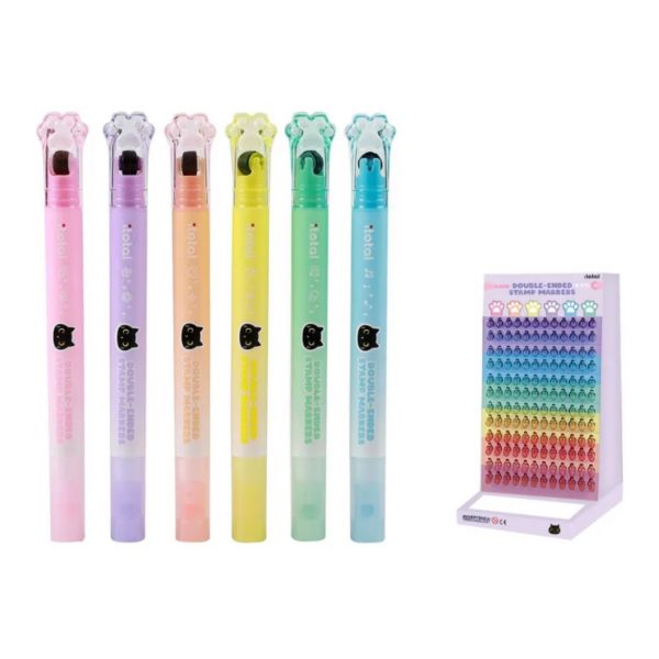 Marcadores + Sello con Rodillo Patita de Gato