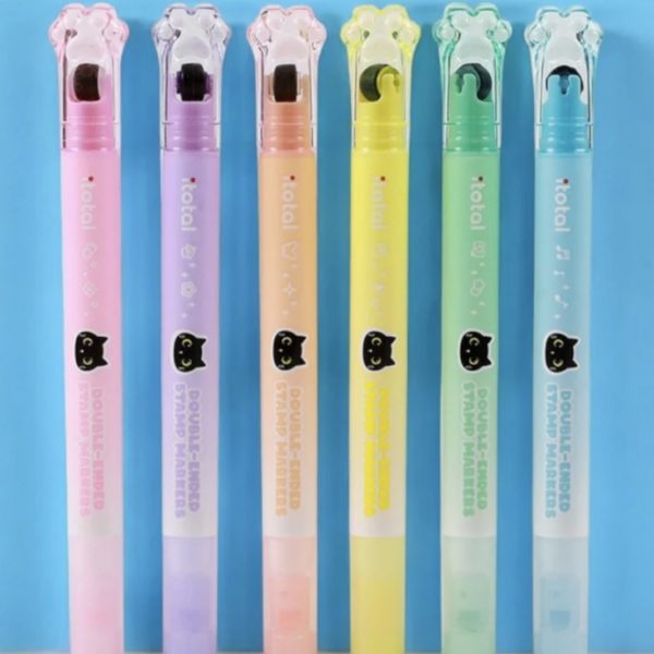 Marcadores + Sello con Rodillo Patita de Gato