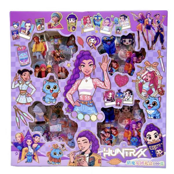 Caja de 100 Pegatinas K-Pop Demon Hunters Huntrix