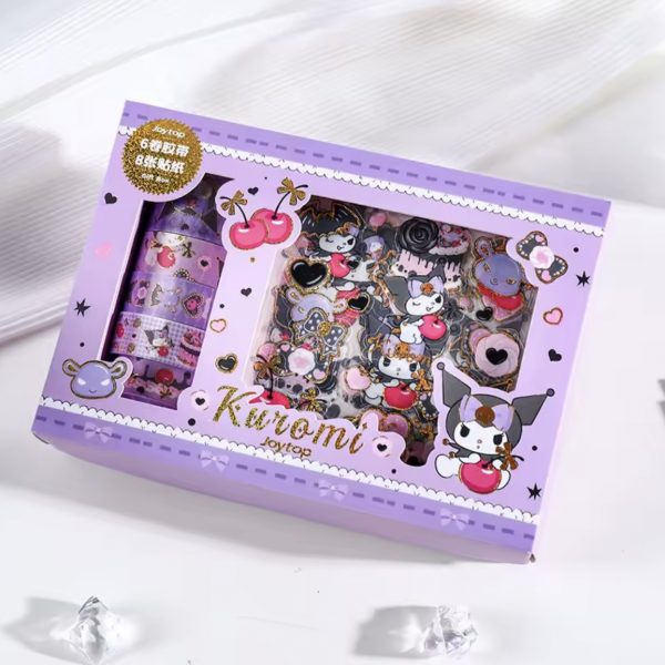 Caja de Pegatinas y Washitapes Kuromi