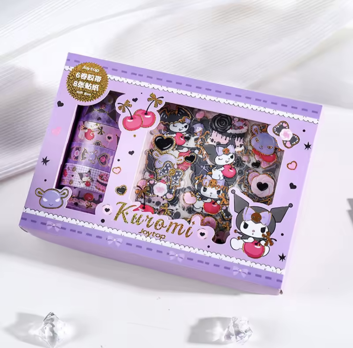 Caja de Pegatinas y Washitapes Kuromi
