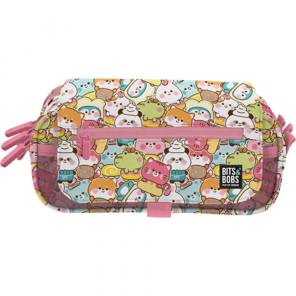 Estuche Triple con Solapa Kawaii