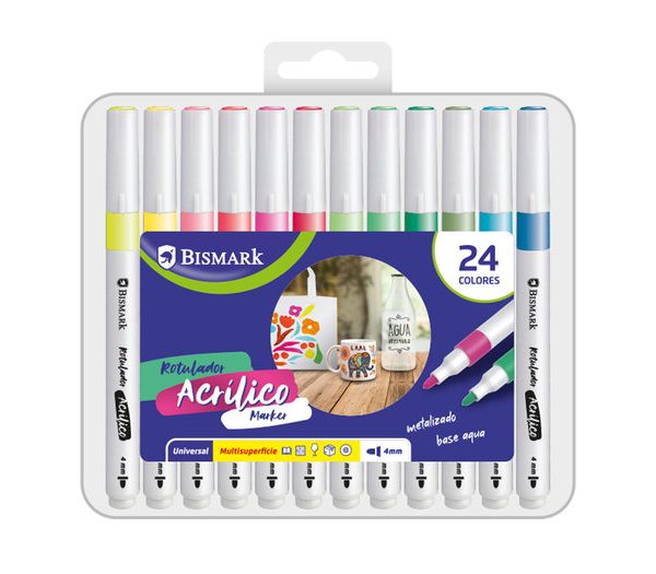 Pack 24 Rotuladores Acrílicos Metalizados