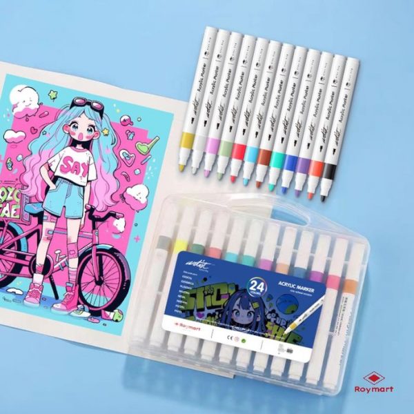Estuche Maletín 24 Rotuladores Acrílicos Artist