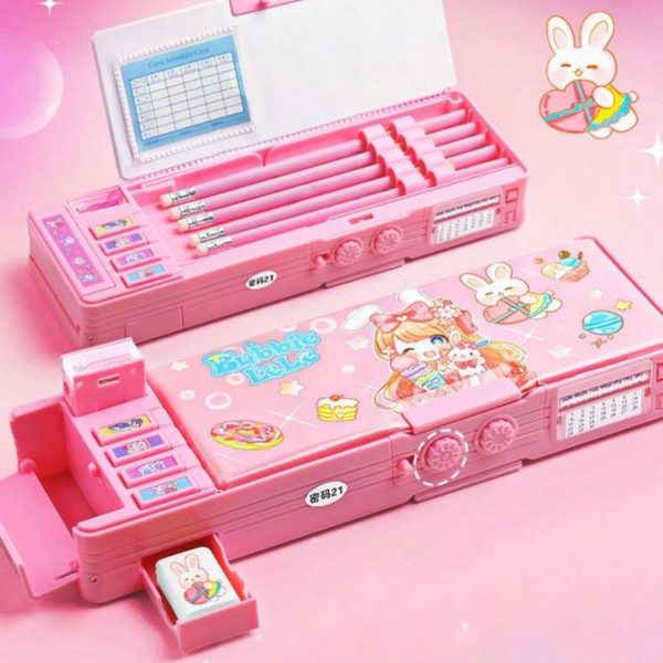 Estuche Caja con Botones, Compartimentos y Contraseña Bubble Lele Rosa