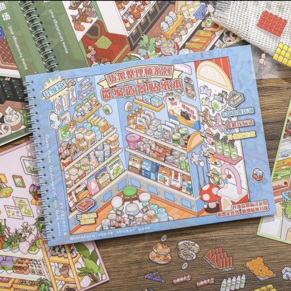 Pegatinas Cozy – Crea tus Propios Escenarios en Miniatura SuperMarket Azul