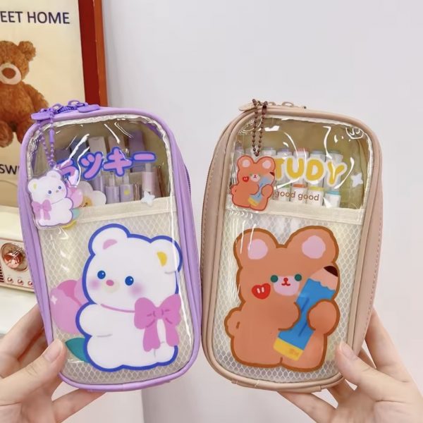 Estuche Transparente Vertical Happy Animals