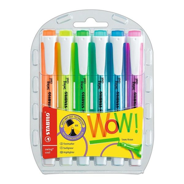 Pack 6 Marcadores Stabilo Swing Cool Neón