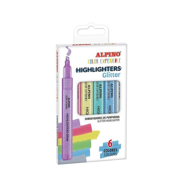 Pack 6 Marcadores Glitter Alpino