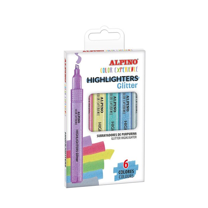 Pack 6 Marcadores Glitter Alpino