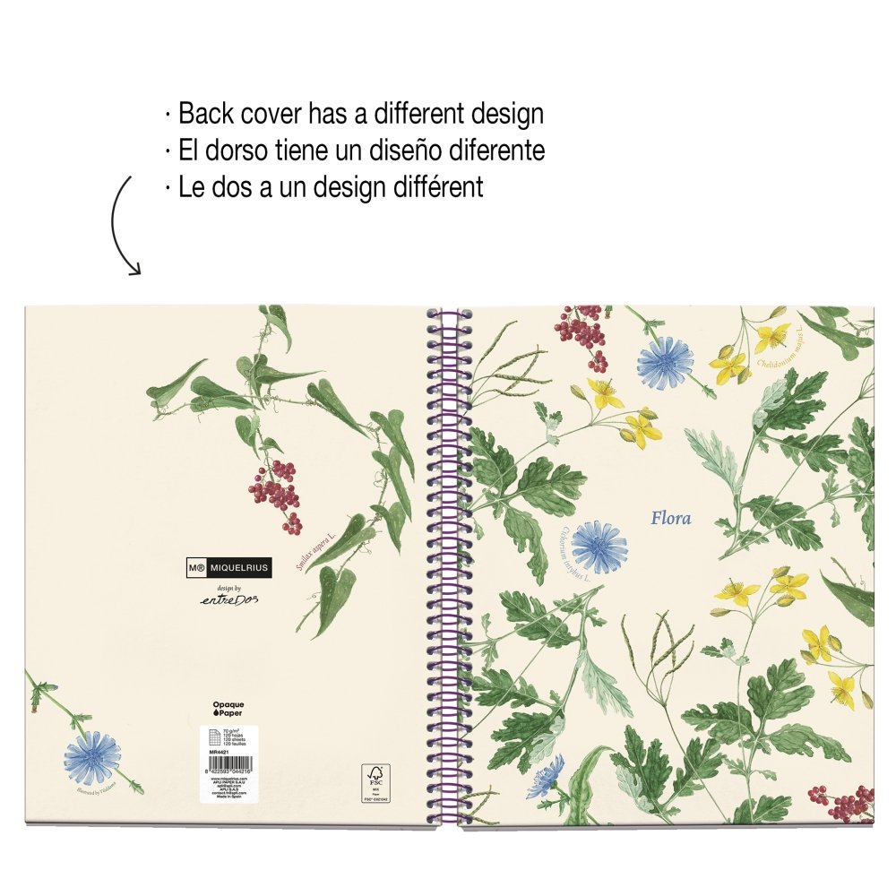 Libreta A5 Hoja Lisa Flora - Imagen 2